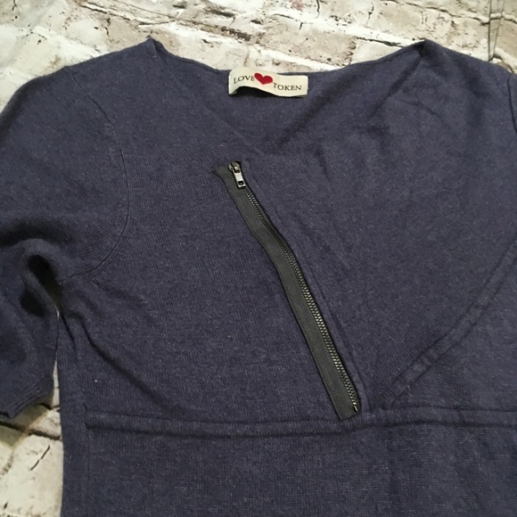 Love Token grayish blue 1/2 sleeve dress - Picture 6 of 7